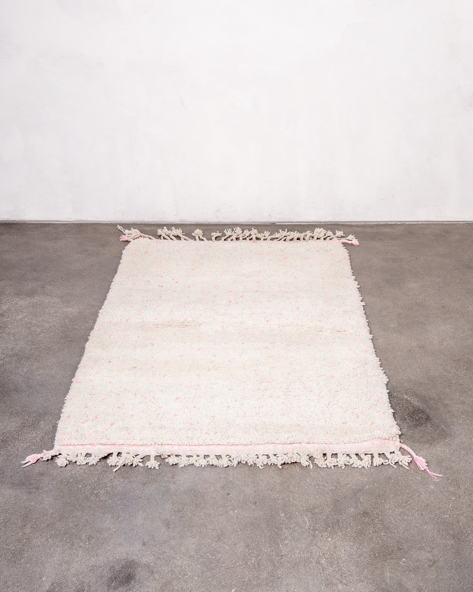 Modern, designer, handcrafted Berber rug from Morocco. Beniourain carpet with beautiful colours and patterns and fluffy wool texture.